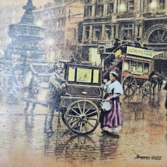 Set Of 6 Vintage Street Scene Coasters By Seerey Lester Signed Rectangle Retro - Picture 8 of 16